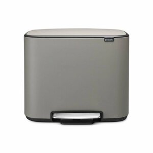 Бак для мусора Brabantia Bo Pedal Bin 3x11л, трёхсекционный, серый 121524