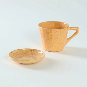 Борисовская керамика Чайная пара керамическая «Каракум», 2 предмета: чашка 200 мл, блюдце d=9 см