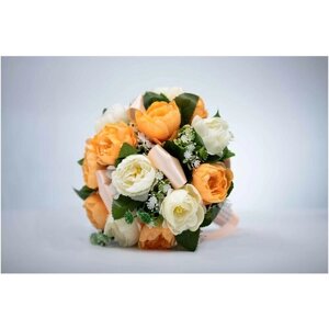 Букет-дублер невесты в айвори-персиковом цвете / Букет невесты для свадебного конкурса