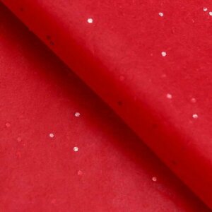 Бумага упаковочная тишью, "Конфетти", красная, 50 x 66 см, 10 шт.