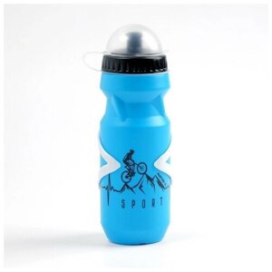 Бутылка для воды велосипедная 650 мл "Мастер К. с креплением синяя