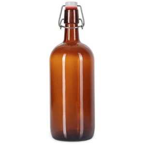 Бутылка стеклянная с бугельной пробкой KHome, темная, 1 литр