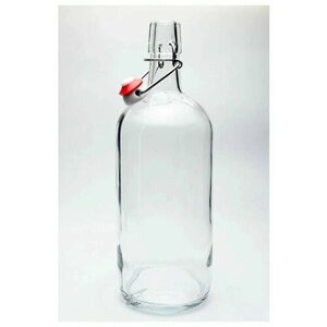 Бутылка стеклянная с бугельной пробкой "Маурерфляше" , прозрачное стекло, 1 л - 3 шт.