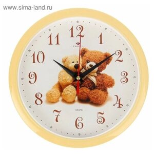Часы настенные круглые для кухни детской бесшумные