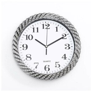 Часы настенные, серия: Классика, "Плетёнка", дискретный ход, 26х26 см, 21 см, часы интерьерные