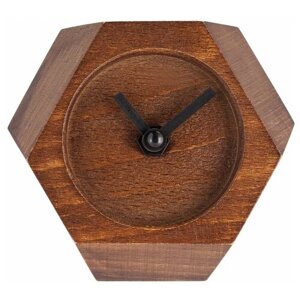 Часы настольные Very Marque Wood Job коричневый 9.5 см 8.5 см темный 5.3 см