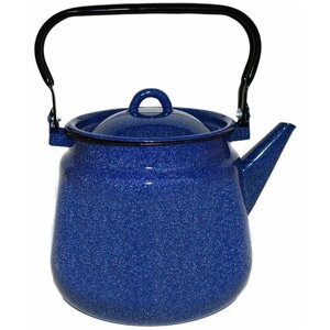 Чайник 3,5 л, синий с зерном, эмалированный