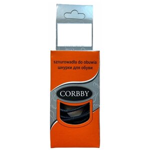 Corbby шнурки, тонкие, черные 90 см. Хлопок с пропиткой.