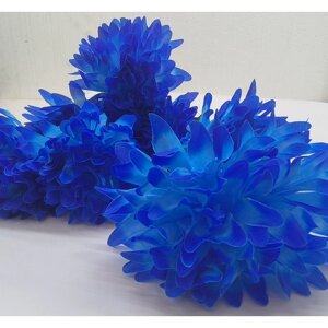 Цветок искусственный. Хризантема синяя, высотой 70см имеет 7 бутонов по 17 см