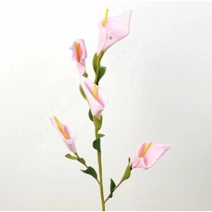 Цветок каллы из фоамирана 5 головок 65 см 1 шт. розовый