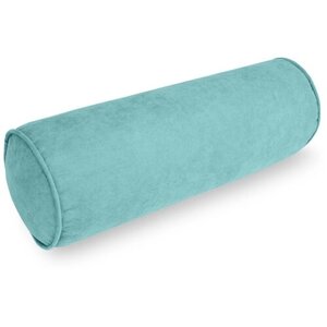 Декоративная подушка-валик Велюр - канвас светло-бирюзовый, 15х47 см.
