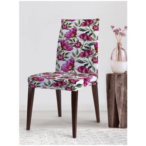 Декоративный чехол на стул JoyArty "Фуксиевый цвет" со спинкой велюровый
