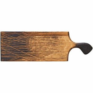 Доска для подачи прямоугольная с ручкой Ppwood 300/400х130х25мм, дуб, коричневый