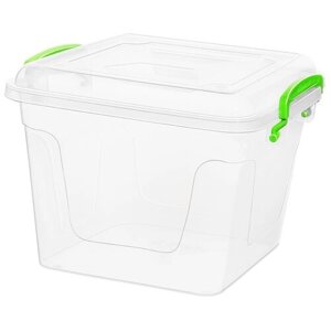 Elfplast Контейнер Fresh Box квадратный 8.5 л, 24x26 см, прозрачный/зеленый