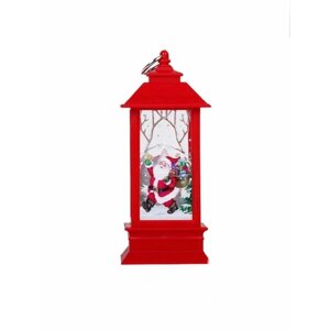 Елочная игрушка "Рождественский фонарь"13 см," дед Мороз", цвет красный