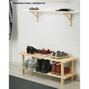 Этажерка для обуви Полка для обуви деревянная Бюндис Икеа, Липа, 79х26х30 см