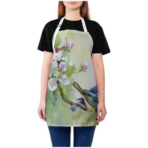 Фартук женский для готовки JoyArty "Птицы на ветке вишни", универсальный размер