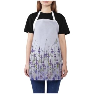 Фартук женский для готовки JoyArty "Стрекозы над полевыми цветами", универсальный размер