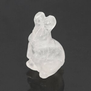 Фигурка "Кролик", заяц из натурального камня, горный хрусталь