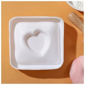 Форма для выпечки и муссовых десертов KONFINETTA «Любовь в квадрате», 11,4124,4 см, цвет белый