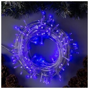 Гирлянда «Нить» 20 м, IP20, прозрачная нить, 200 LED, свечение синее, 8 режимов, 220 В