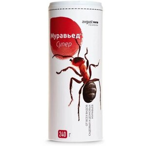 Инсектицидное средство Муравьед Супер, 240 г, средство для уничтожения различных видов садовых и рыжих домовых муравьев