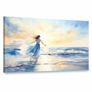 Интерьерная картина 100х60 "Игра света на море"