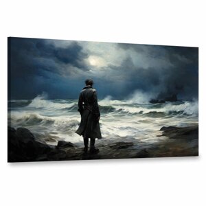 Интерьерная картина 100х60 "Моряк на берегу"
