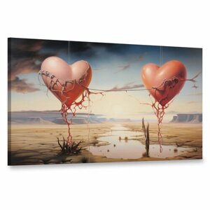 Интерьерная картина 100х60 "Сердца в чужом мире"