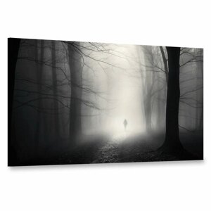 Интерьерная картина 100х60 "Силуэт в лесу"
