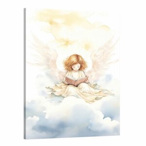 Интерьерная картина 50х70 "Ангел с книгой"