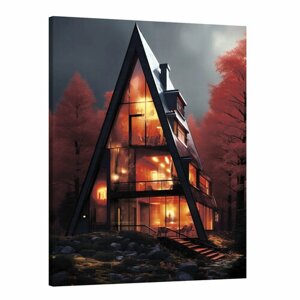 Интерьерная картина 50х70 "Непривычный дом"