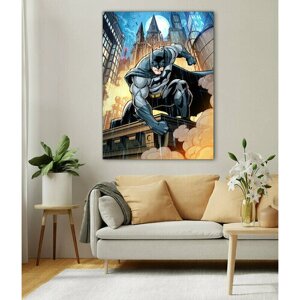 Интерьерная картина на холсте "Бэтмен арт комиксы" размер 45x60 см