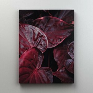 Интерьерная картина на холсте "Бордовый цветок", размер 45x60 см