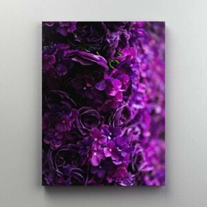 Интерьерная картина на холсте "Композиция из фиолетовых цветов" размер 30x40 см