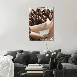 Интерьерная картина на холсте - Красивый нежный букет тюльпанов 50х70