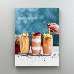 Интерьерная картина на холсте "Шоколадные коктейли" для кухни, кафе и ресторанов, размер 45x60 см