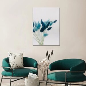 Интерьерная картина на холсте - синие сухоцветы 50х70
