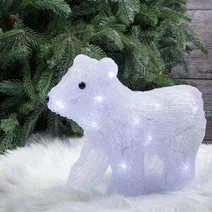 Kaemingk Светящаяся фигура Медведь Йорген 29 см, 20 холодных белых LED ламп, на батарейках, IP44 490928
