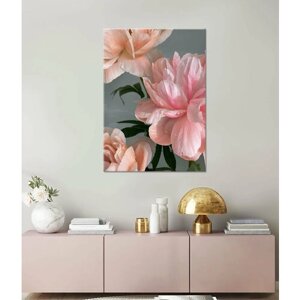 Картина/Картина на холсте/Картина на холсте для интерьера/Картина на стену/Картина для дома/ Цветы: Пионы (18) - Flowers: Peonies (18) 20х30
