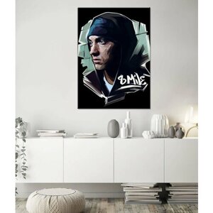 Картина/Картина на холсте/Картина на холсте для интерьера/Картина на стену/Картина в подарок для дома/Эминем Арт (4) - Eminem Art (4) 50х70