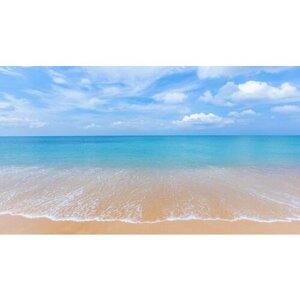 Картина на холсте 60x110 LinxOne "Песок море пляж blue лето" интерьерная для дома / на стену / на кухню / с подрамником