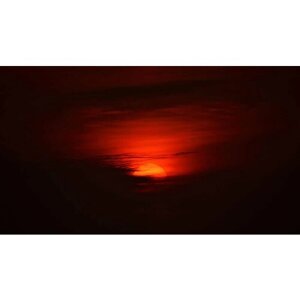 Картина на холсте 60x110 LinxOne "Солнце закат облака" интерьерная для дома / на стену / на кухню / с подрамником