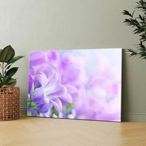 Картина на холсте (Обои фиолетовые цветы Обои фиолетовые цветы) 20x30 см. Интерьерная, на стену.