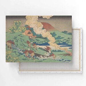 Картина на холсте, репродукция / Кацусика Хокусай / Размер 80 x 106 см