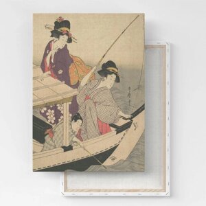 Картина на холсте, репродукция / Китагава Утамаро / Размер 40 x 53 см