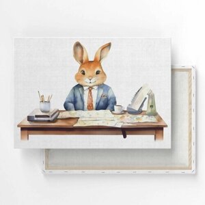 Картина на холсте, репродукция / Семья кроликов / Размер 80 x 106 см