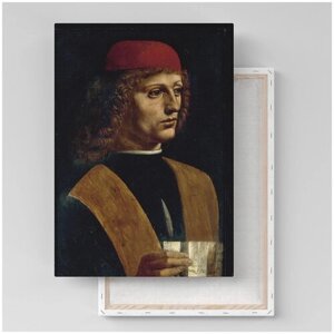 Картина на холсте с подрамником / Leonardo Da Vinci / Леонардо да Винчи - Портрет музыканта