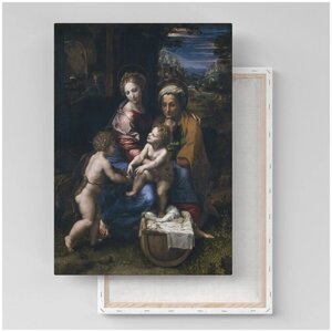 Картина на холсте с подрамником / Рафаэль Санти - The Holy Family, 1518