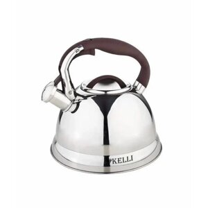 Kelli Чайник со свистком KL-4502, 3 л, 3 л, серый металлик